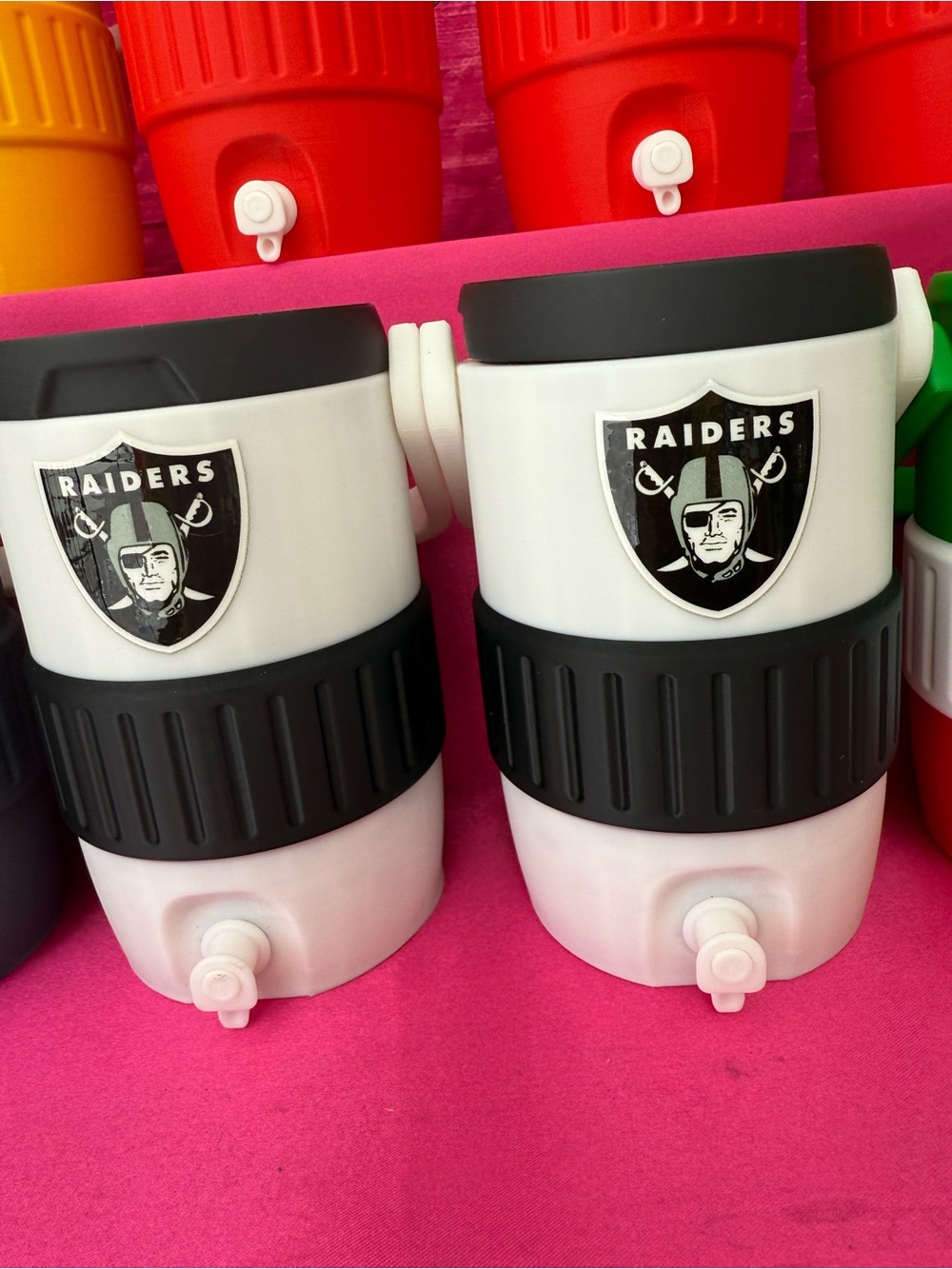 Raiders White & Black Beverage Dispenser Jug - Team Logo